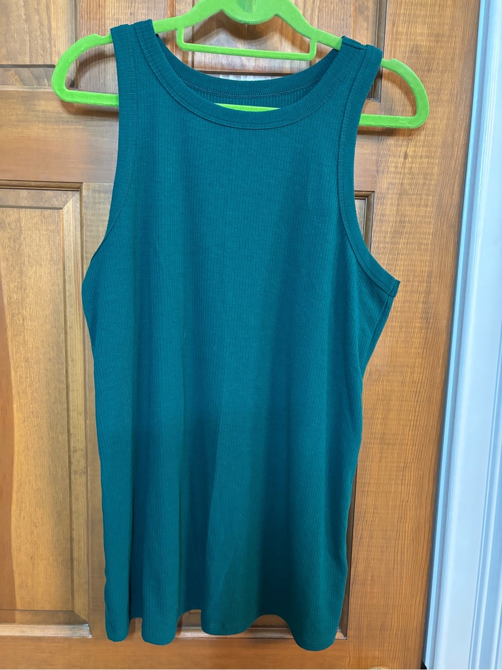 Torrid sz 1 EUC rib high neck tank in emerald/ dark green